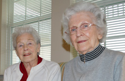 Elderly Couple with American Flag