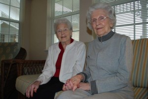 Carillon Assisted Living of North Raleigh residents Grace Fierro and Rita Morse